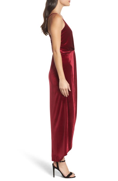 Fraiche By J Velvet Slipdress In Burgundy