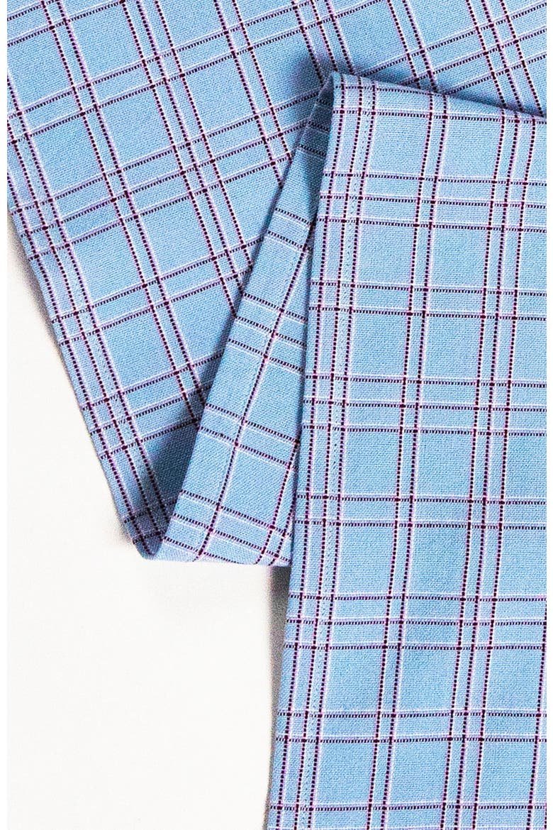 Chiapas Handwoven Plaid Cotton Table Runner, Alternate, color, Blue