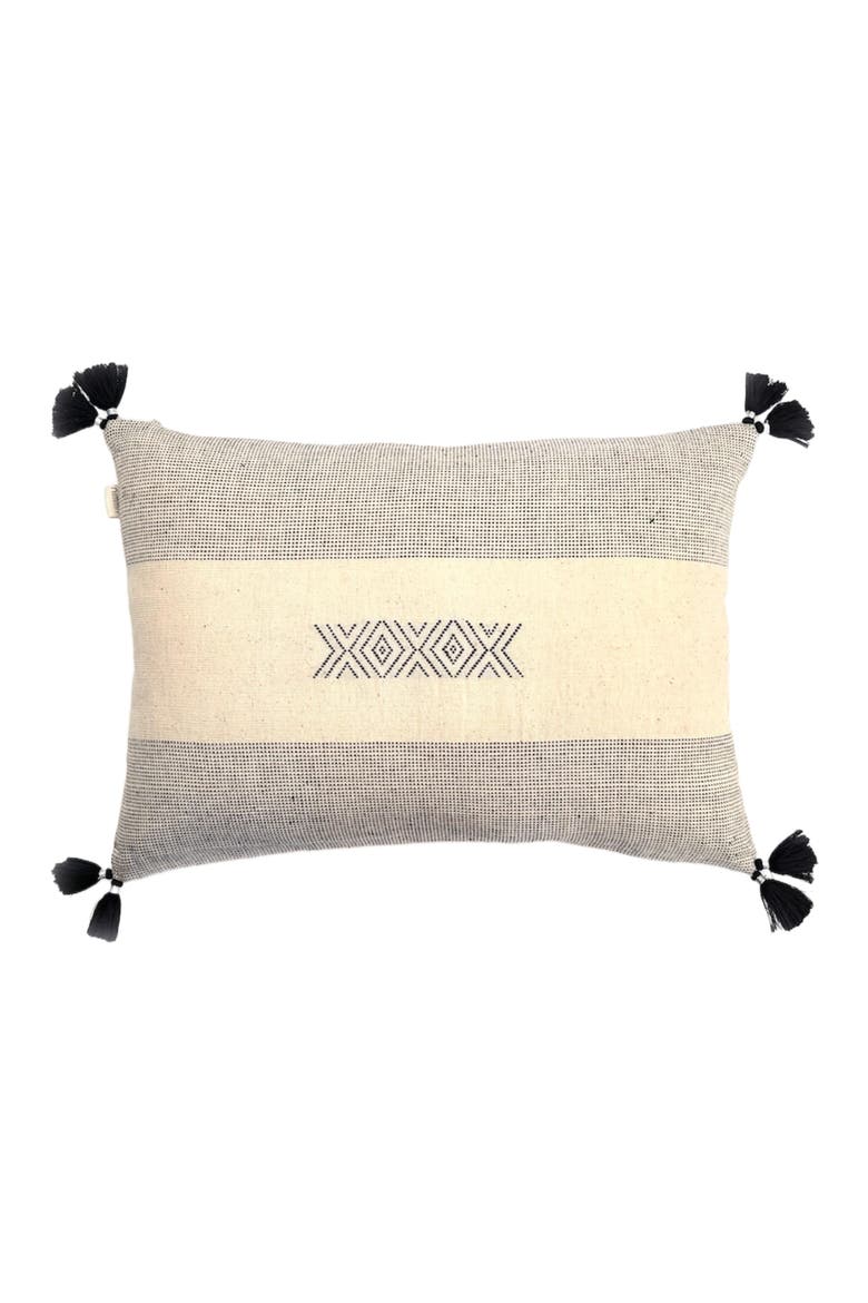 Koble Handwoven Pillow - Cover Only, Main, color, Natural / Black