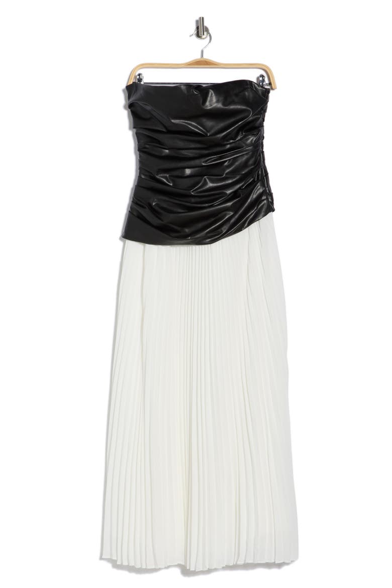 Arie Strapless Bustier Midi Dress, Alternate, color, BLACK MULTI