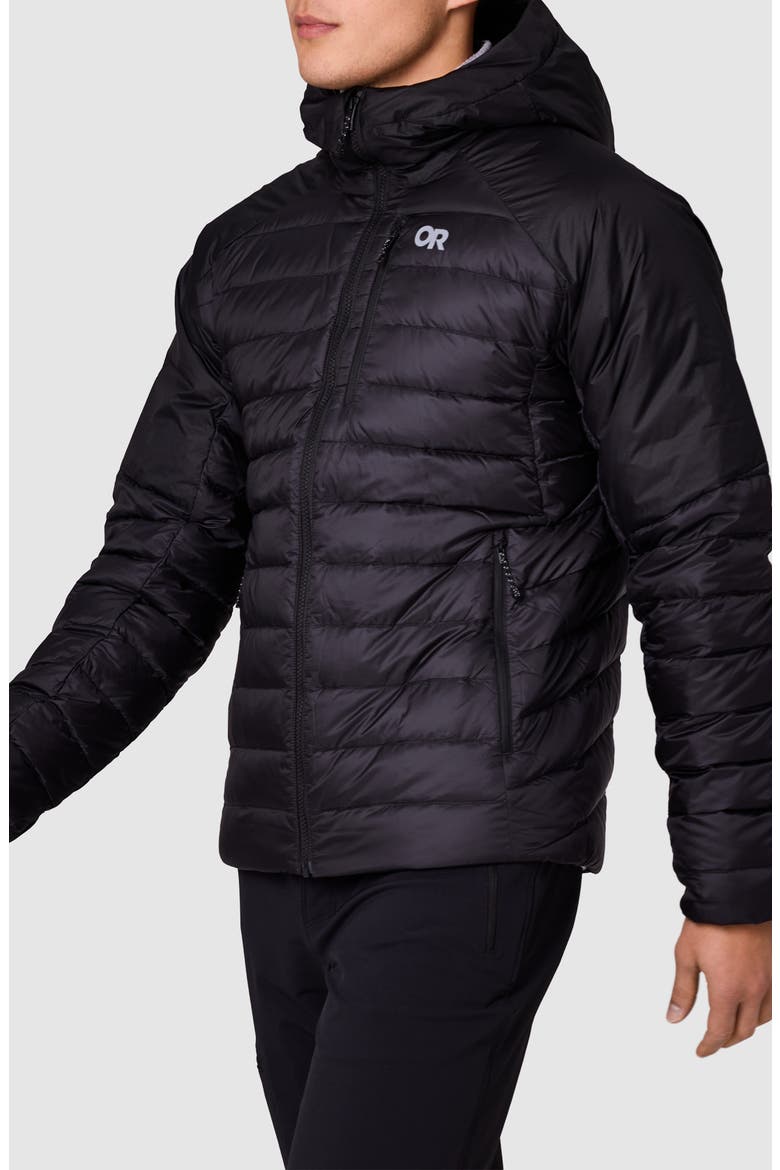 Helium 800-Fill-Power Down Hoodie, Alternate, color, BLACK