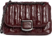 Longchamp Brioche Snakeskin Embossed Leather Crossbody Bag