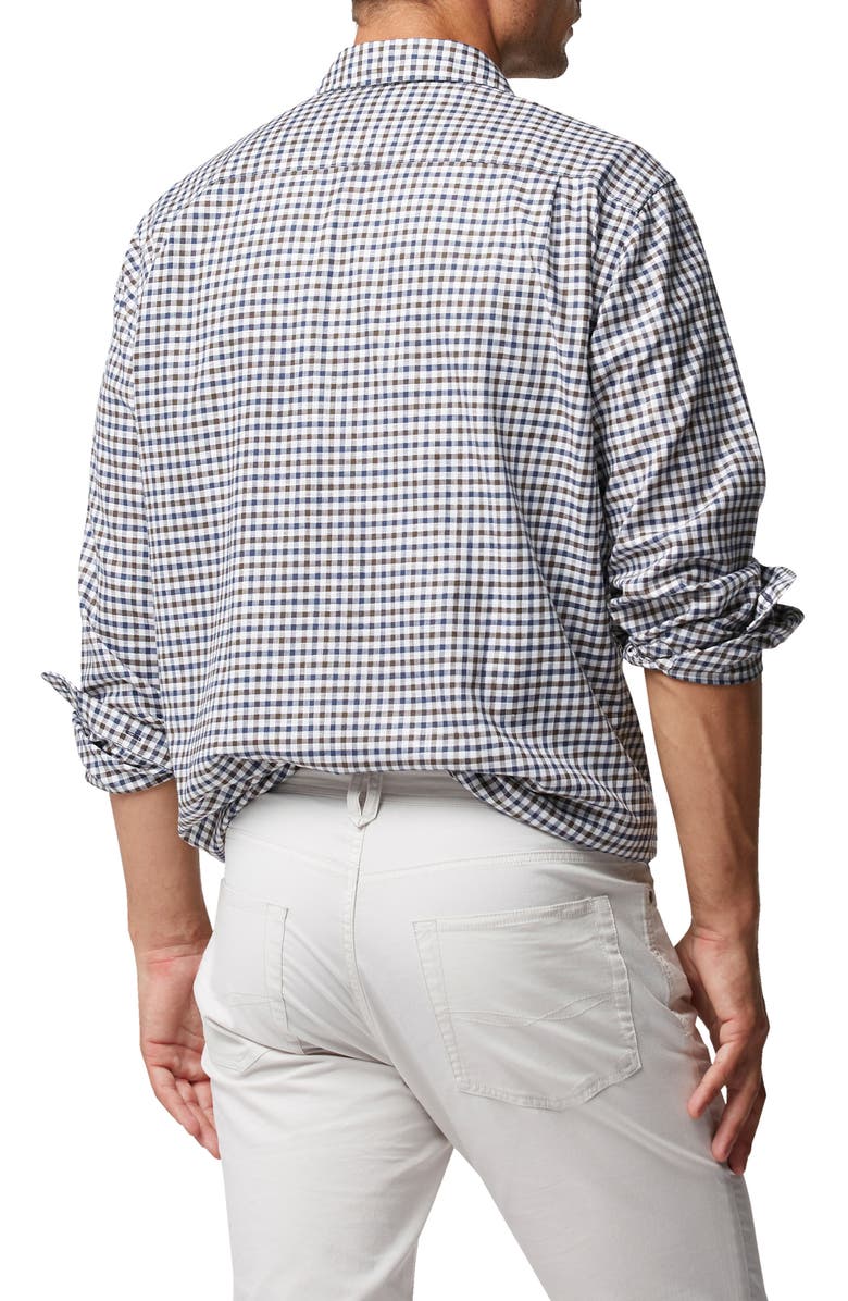 Rodd & Gunn Gebbies Valley Gingham Button-Up Cotton & Linen Shirt, Alternate, color, Walnut