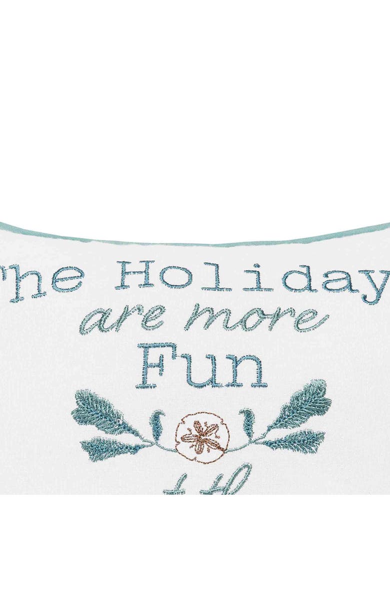 C&F Home Holidays Are More Fun Christmas Throw Pillow, 10" x 10", Alternate, color, Blue