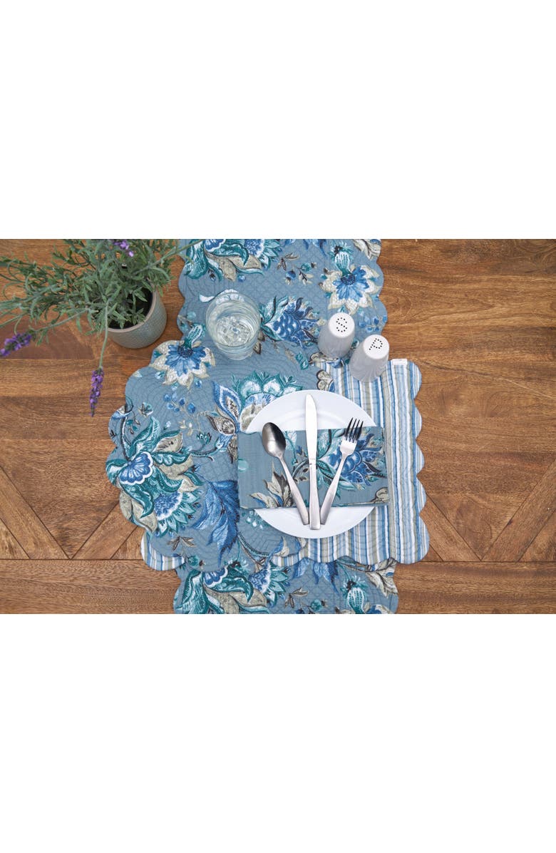 C&F Home Morrison Round Quilted Placemats Set of 6, 17", Alternate, color, Green