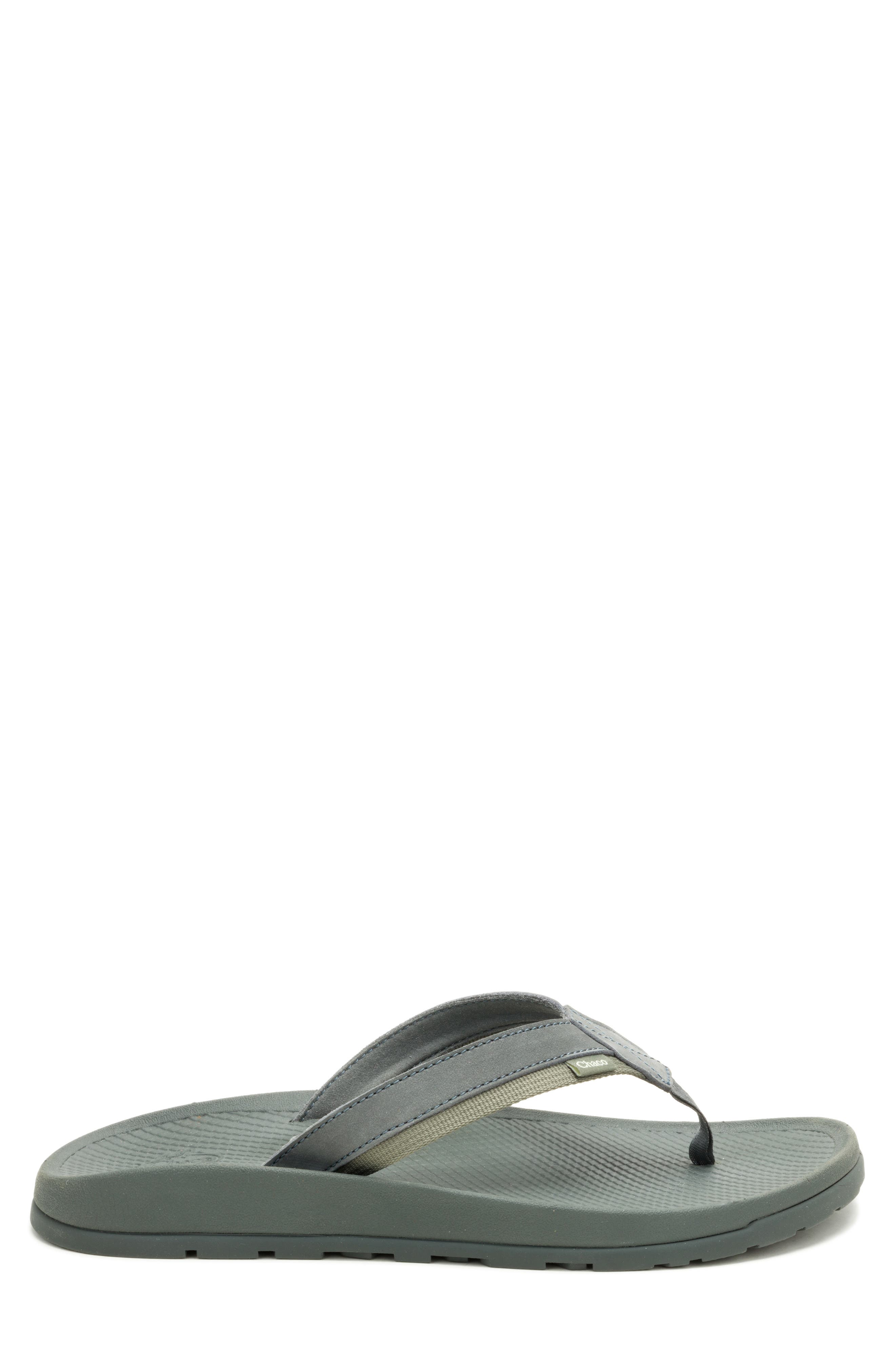 Chaco Lowdown Leather Flip Flop, Alternate, color, Alloy