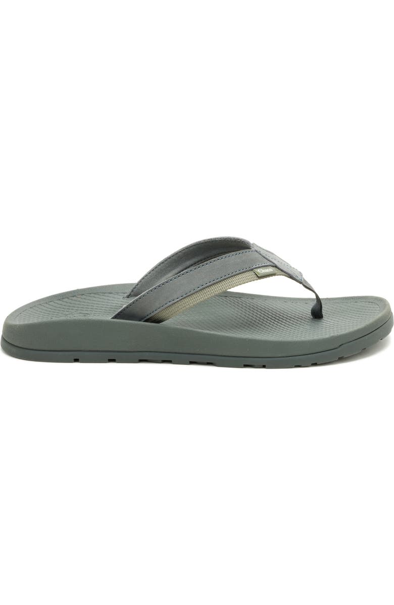 Chaco Lowdown Leather Flip Flop, Alternate, color, Alloy