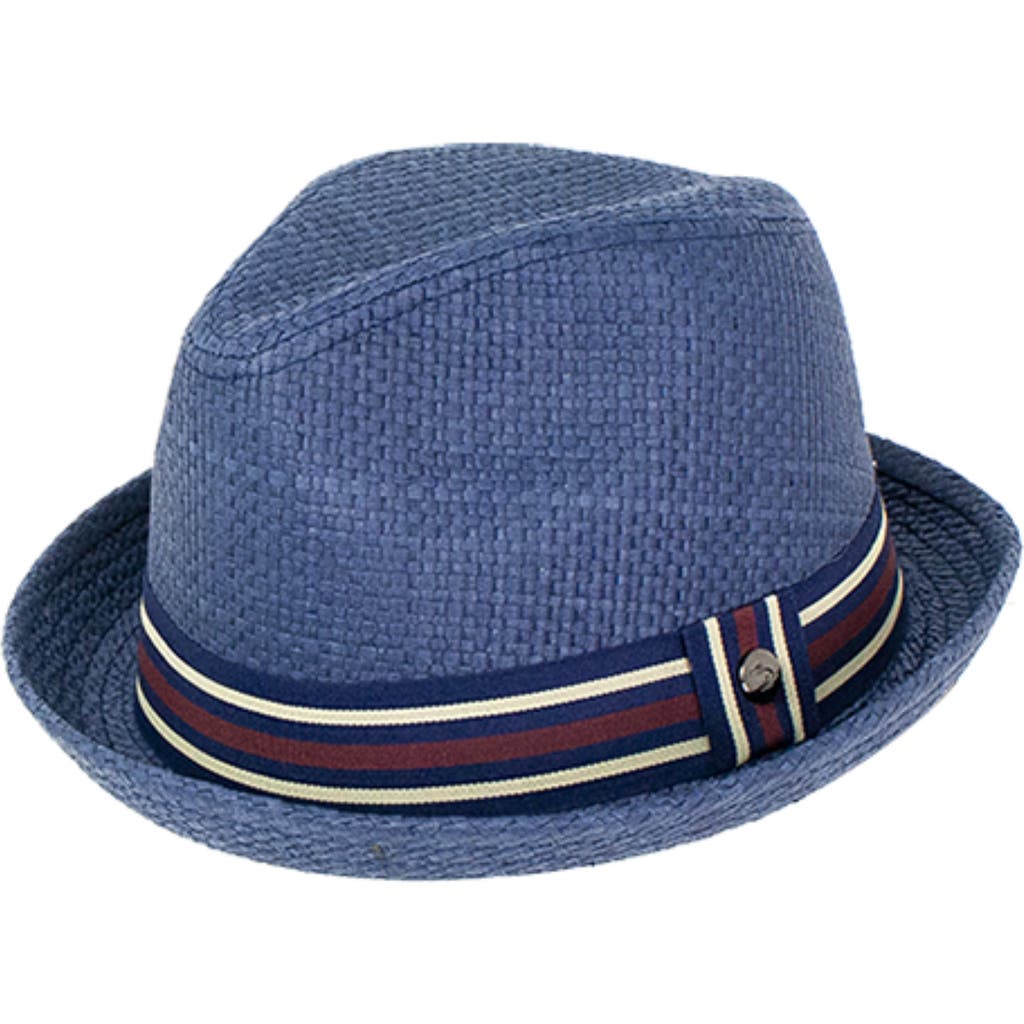 PETER GRIMM Depp Toyo Straw Fedora in Navy at Nordstrom Rack, Size Large/x-Large