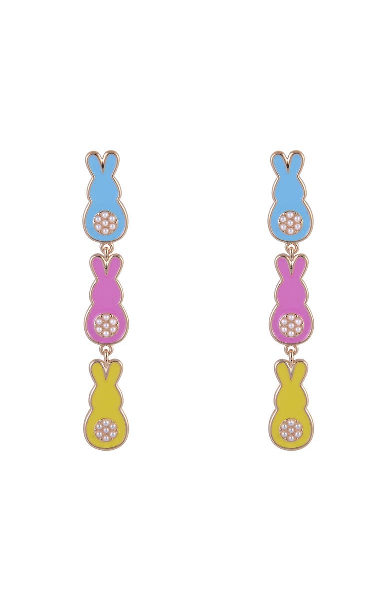 Hallmark Linear Easter Bunny Earrings, Alternate, color, Pink