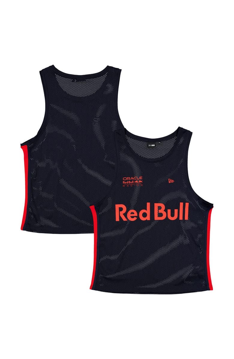 New Era Men's New Era Navy Red Bull Racing Basketball Mesh Tank Top, Alternate, color,