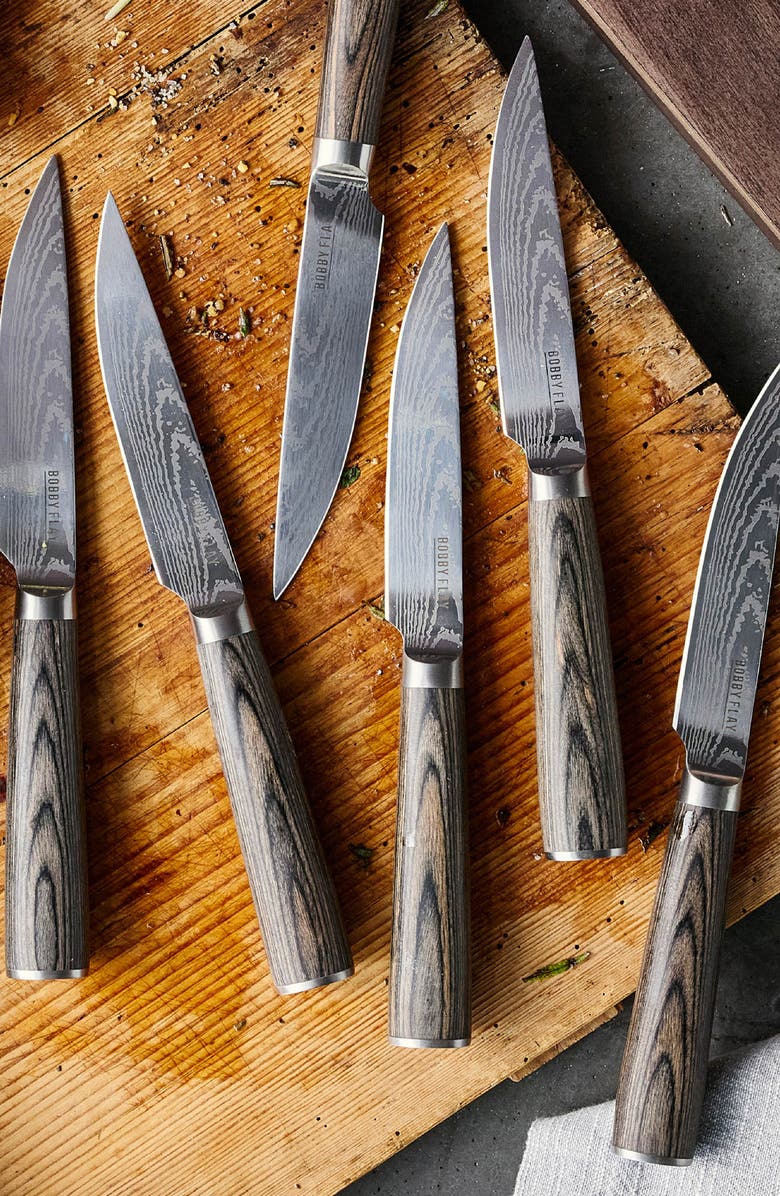 GreenPan x Bobby Flay Stainless Steel 6-Piece Steak Knife Set, Alternate, color, Brown