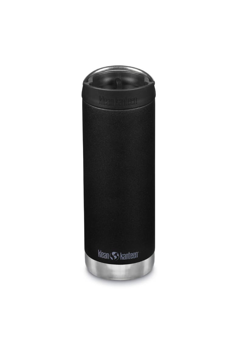 TKWide Insulated Coffee Tumbler with Cafe Cap - Stainless Steel Water Bottle & Thermal Tumbler - 16 oz, Main, color, Black