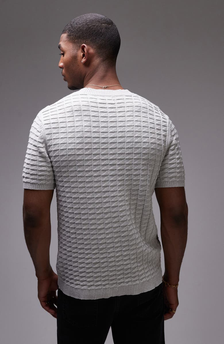 Topman Textured Short Sleeve Sweater, Alternate, color, 