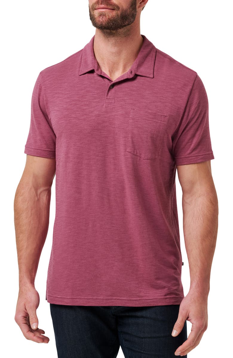 TravisMathew Cloud Slub Pocket Polo, Main, color, Damson