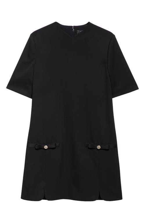 Versace Medusa Short Sleeve Shift Dress In Black