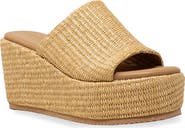 CHASE AND CHLOE Evani Raffia Wedge Platform Sandal