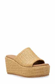 CHASE AND CHLOE Evani Raffia Wedge Platform Sandal
