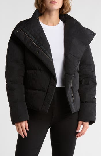 Theory Offset Down Puffer Jacket In Black