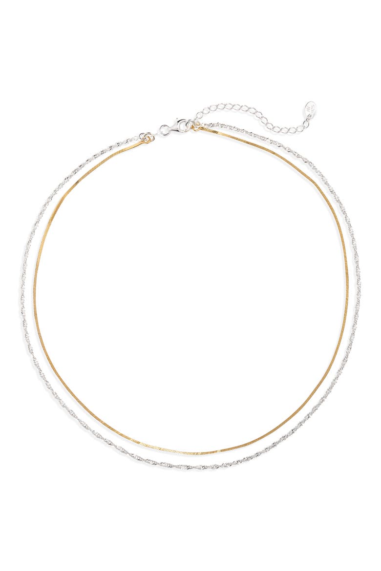 Two-Tone Layered Necklace, Main, color, GOLD/SILVER