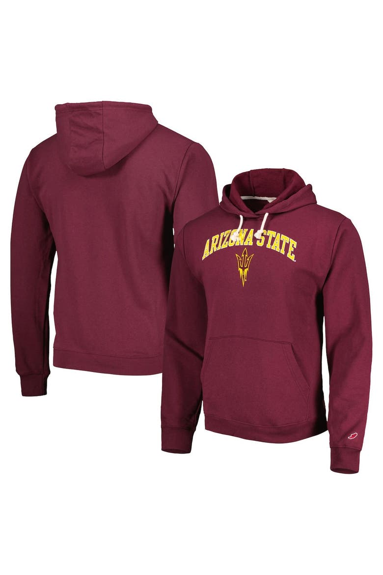 Men's League Collegiate Wear Maroon Arizona State Sun Devils Arch Essential Pullover Hoodie, Main, color, Maroon