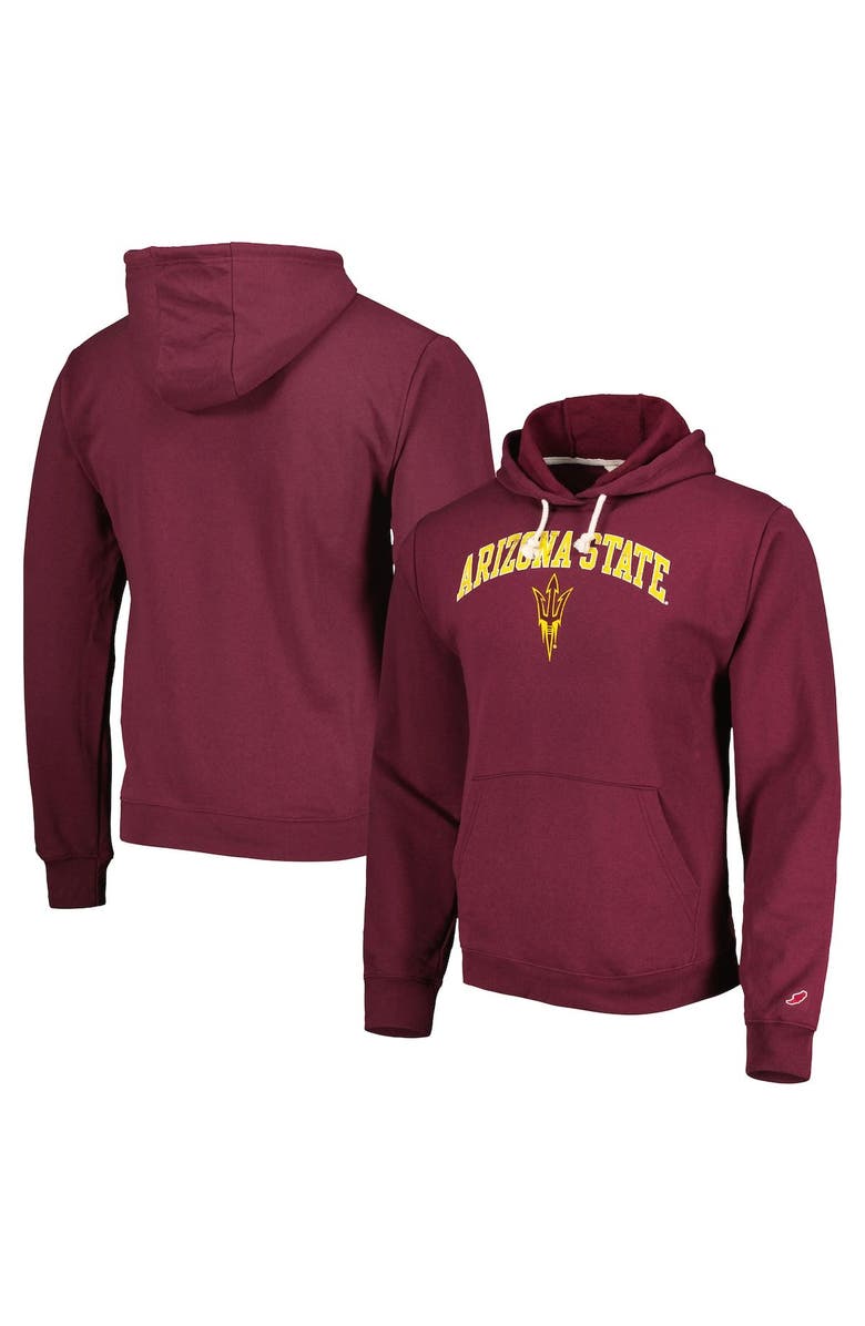 LEAGUE COLLEGIATE WEAR Men's League Collegiate Wear Maroon Arizona State Sun Devils Arch Essential Pullover Hoodie, Main, color,