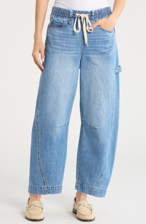 The Barrel Leg Drawstring Barrel Leg Jeans (Easy Goer)