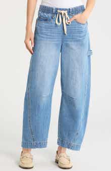 The Barrel Leg Drawstring Barrel Leg Jeans