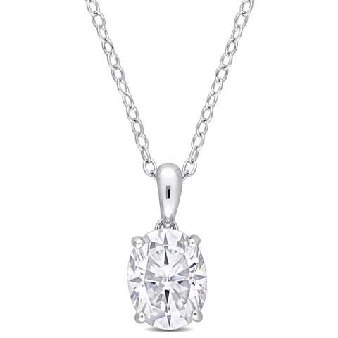 Moissanite Solitaire Oval Necklace