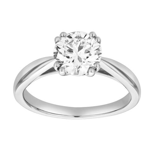 Luvmyjewelry Velora 14k Gold Round Lab Grown Diamond Solitaire Ring In 14k White Gold