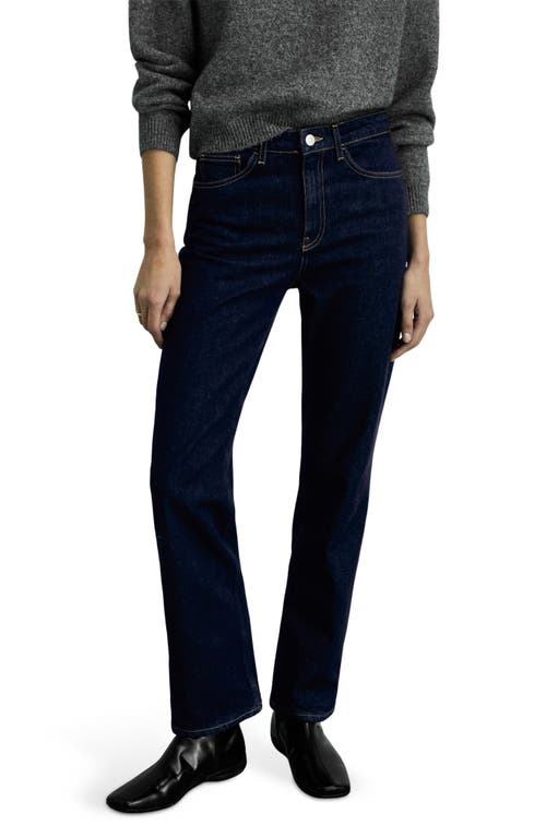 Shop Mango Matilda Mid Rise Straight Leg Jeans In Open Blue