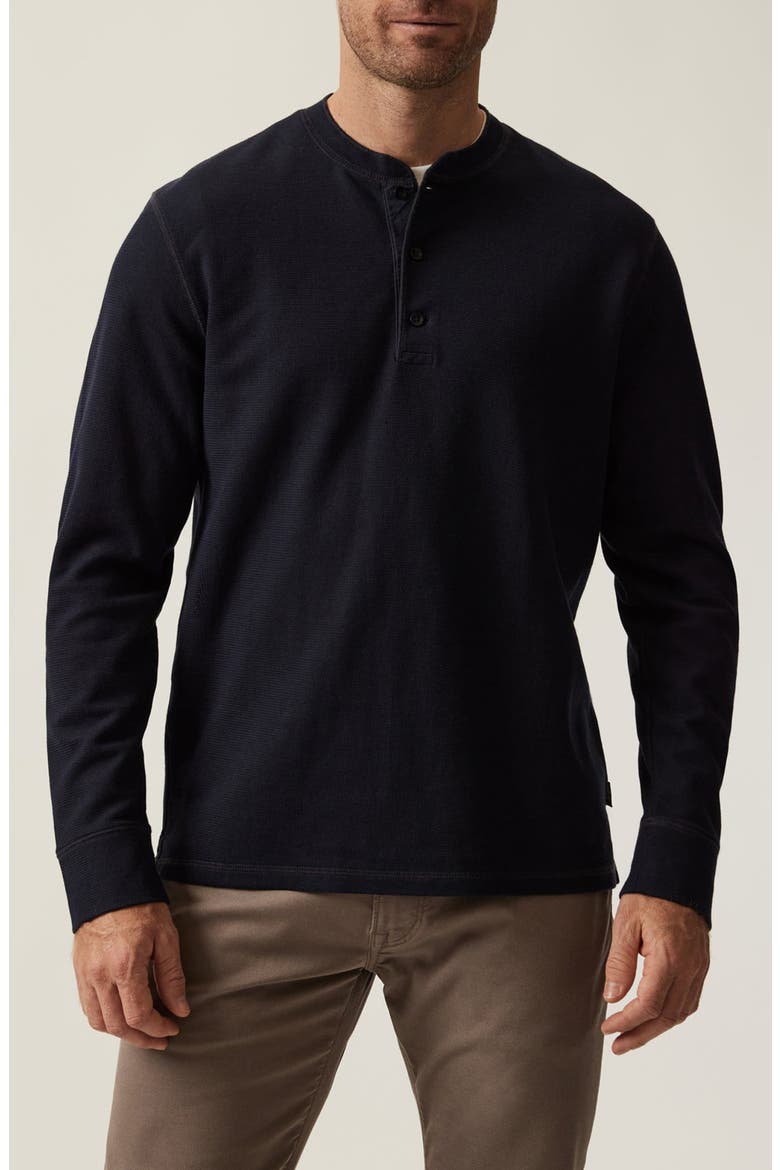 Long Sleeve Pima Cotton Blend Henley, Main, color, NAVY