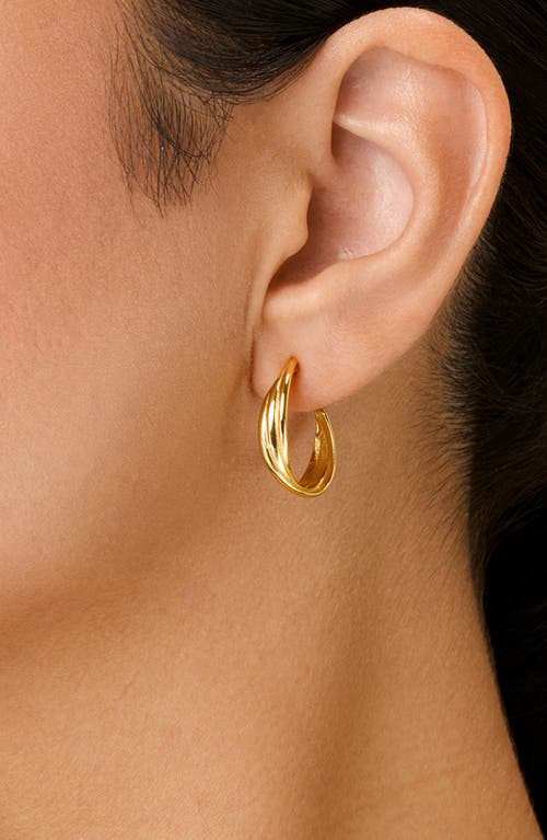 Sterling Forever Monique Twisted Hoop Earrings In Gold