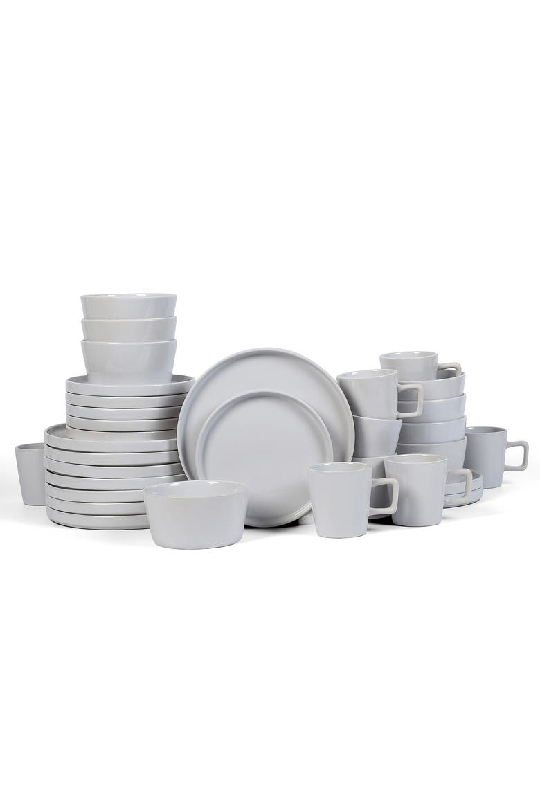 Celina Stoneware 32-Piece Dinnerware Set, Main, color, White