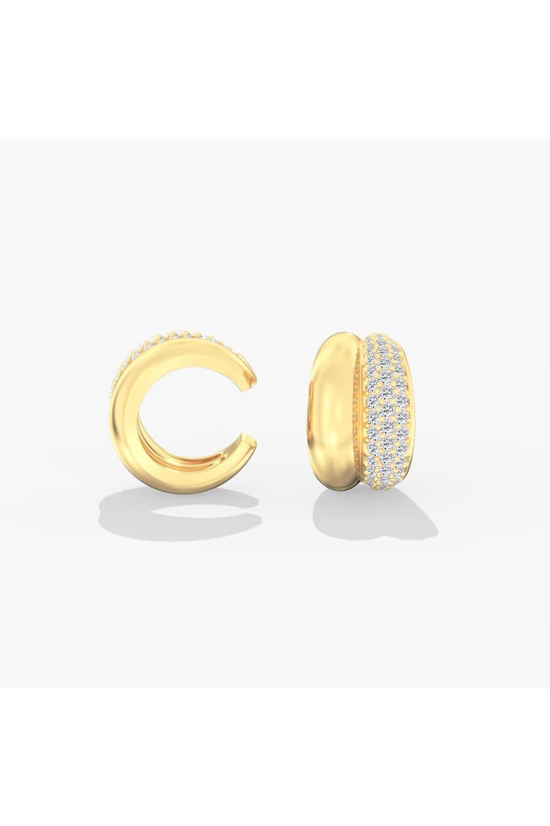 Pavé Domed Lab Diamond Ear Cuff in 14K Gold, Main, color, Yellow Gold