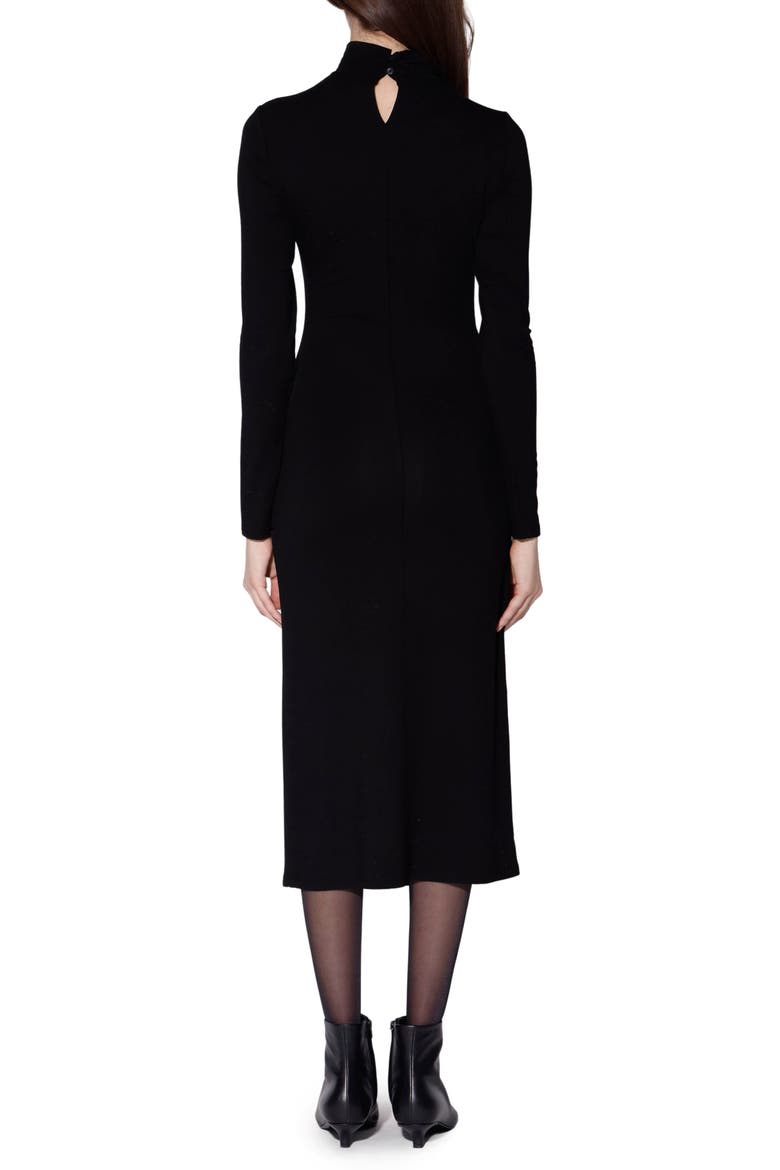Celeste Mock Neck Midi Sheath Dress, Alternate, color, BLACK