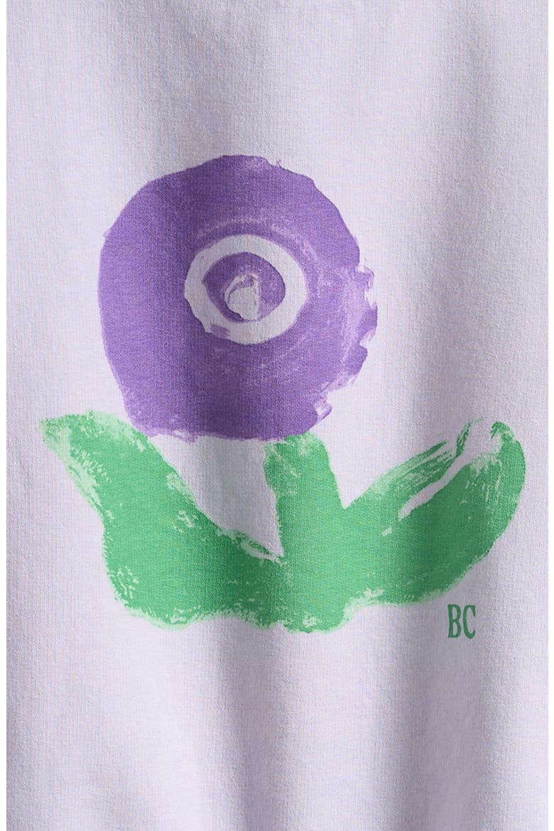 Stamp Bloom Organic Cotton Blend Fleece Bodysuit, Alternate, color, LAVENDER