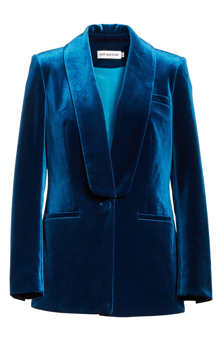 Self-Portrait Velvet Blazer, Alternate, color, 