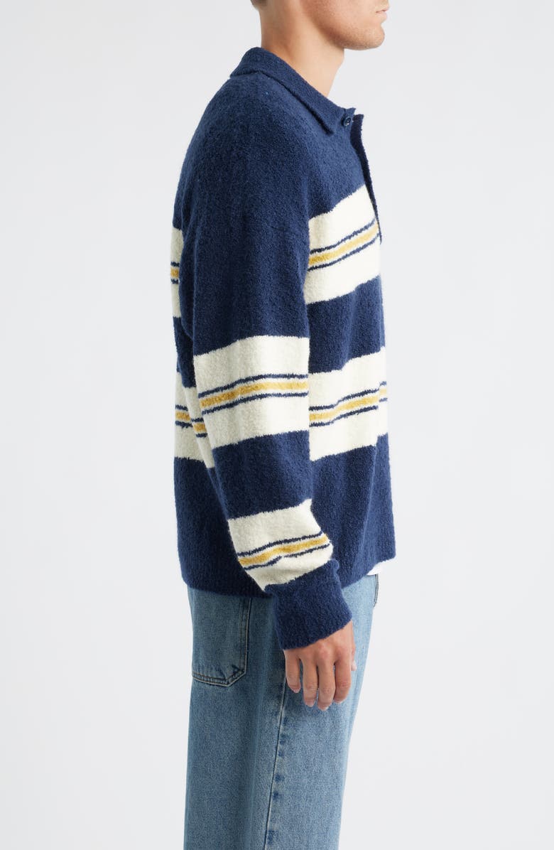 BP. Stripe Oversize Polo Sweater, Alternate, color, Navy Chad Stripe