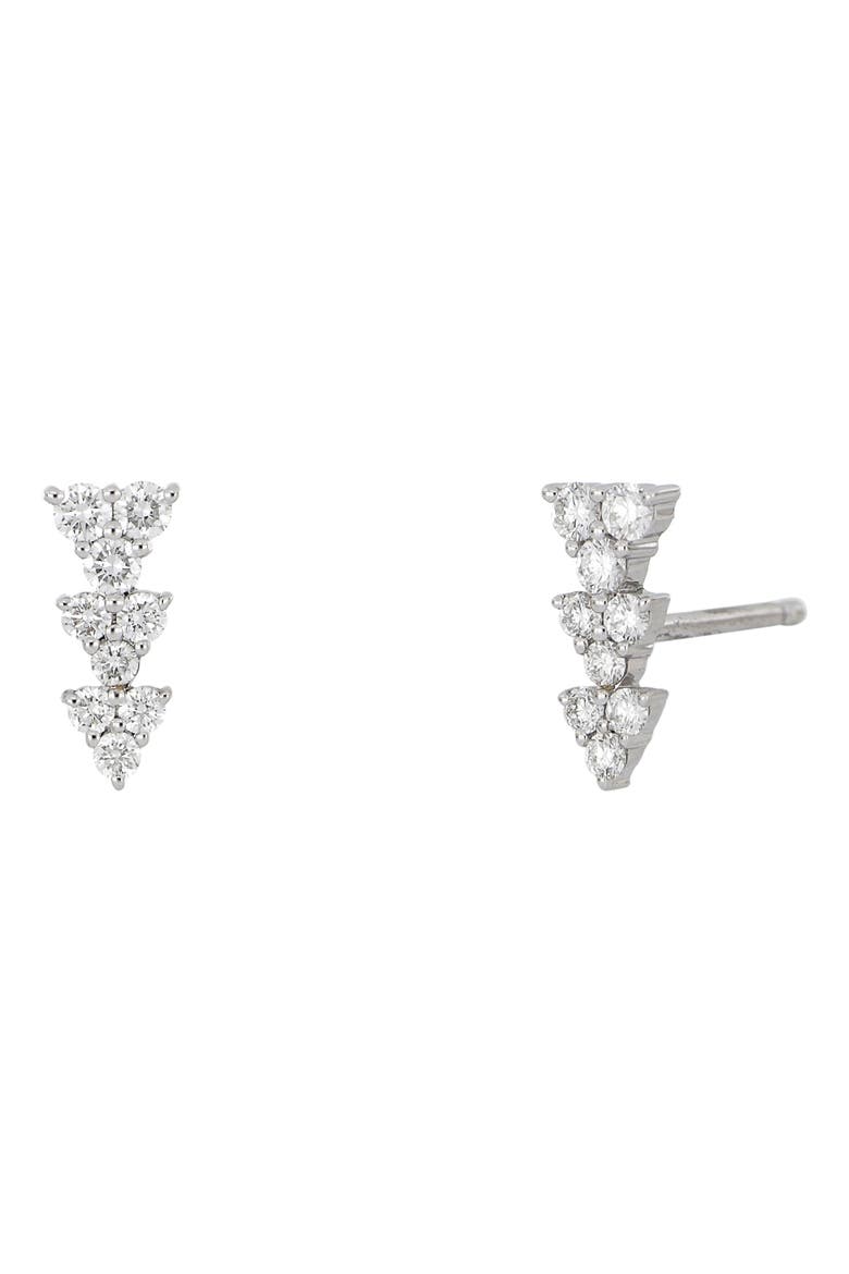 Rita Triangle Stud Diamond Earrings (Nordstrom Exclusive), Main, color, WHITE GOLD