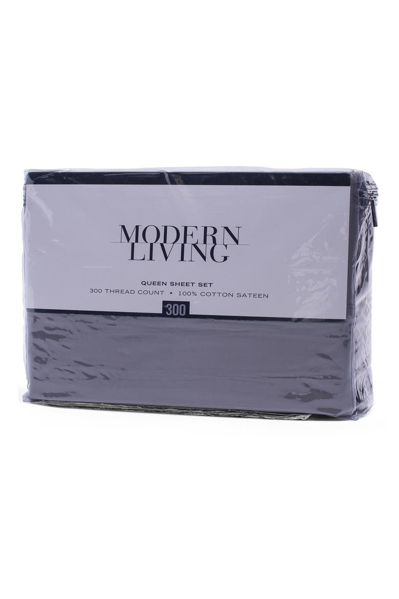 Cotton Sateen Sheet Set, Alternate, color, GRAPHITE
