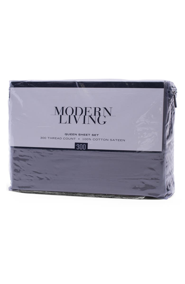 Modern Living Cotton Sateen Sheet Set, Alternate, color, Graphite