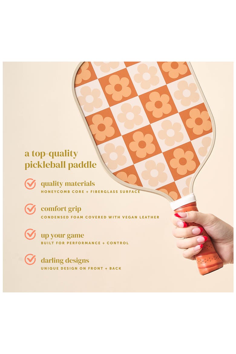 Flower Check Pickleball Paddle, Alternate, color, CHECK BROWN