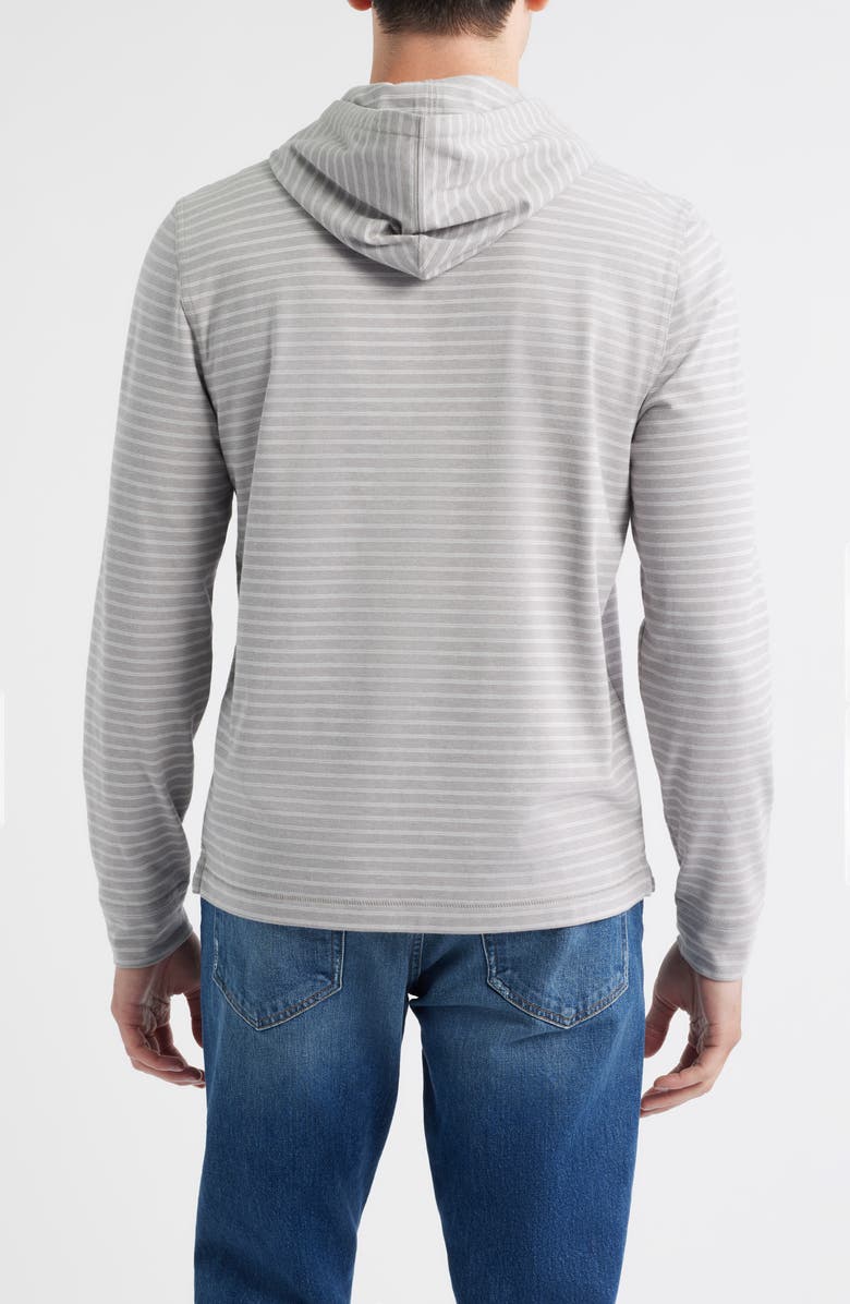 johnnie-O Wycliff Stripe Hangin' Out Drawstring Hoodie, Alternate, color, Light Gray