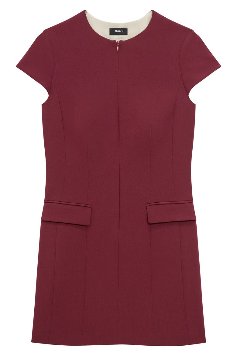 Short Sleeve Front Zip Minidress, Alternate, color, GRENACHE - 1PA