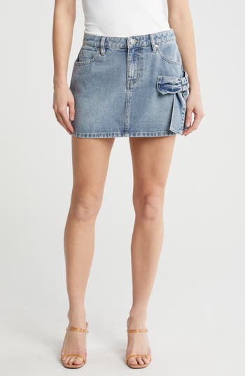 PTCL PTCL BOW APPLIQUÉ DENIM MINISKIRT