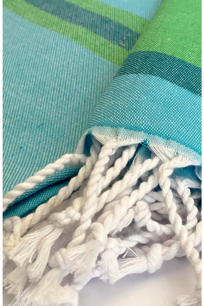 Samara Striped Sustainable Turkish Towel Green, Alternate, color, Green
