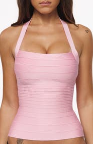 HOUSE OF CB Silhouette Halter Neck Bandage Top