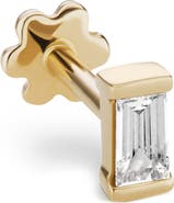 MARIA TASH Diamond Baguette Single Threaded Stud Earring