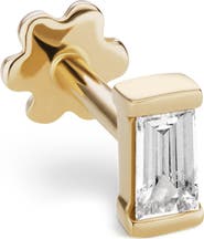 MARIA TASH Diamond Baguette Single Threaded Stud Earring