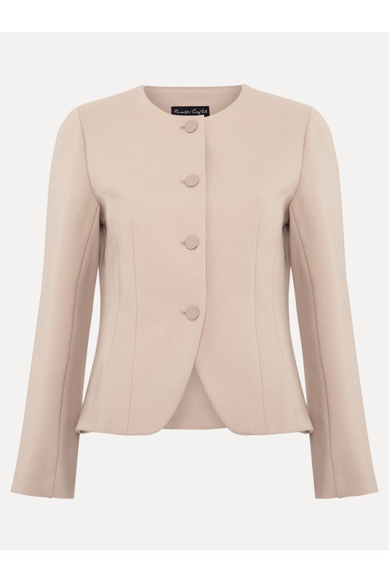 Carla Sculpted Ponte Jacket, Alternate, color, Stone